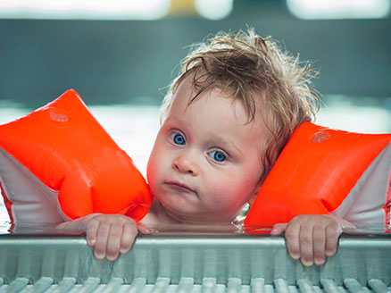 baby swimming