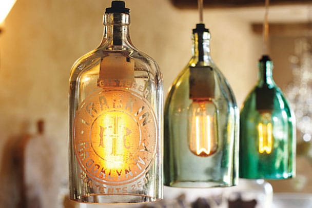 light bulbs inside bottles