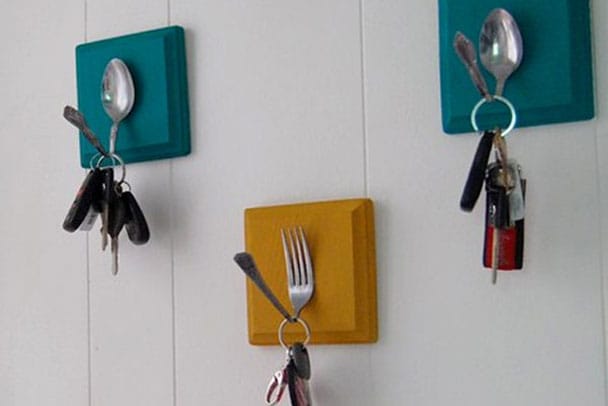 spoons and forks as key hooks