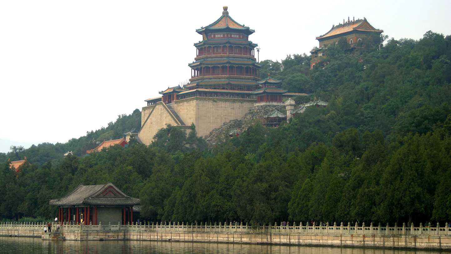 chinese palace next to river