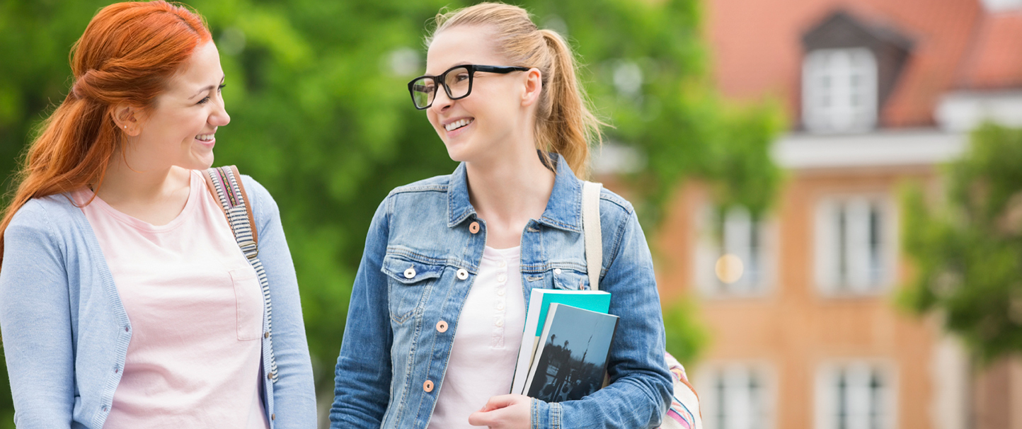 students walking
