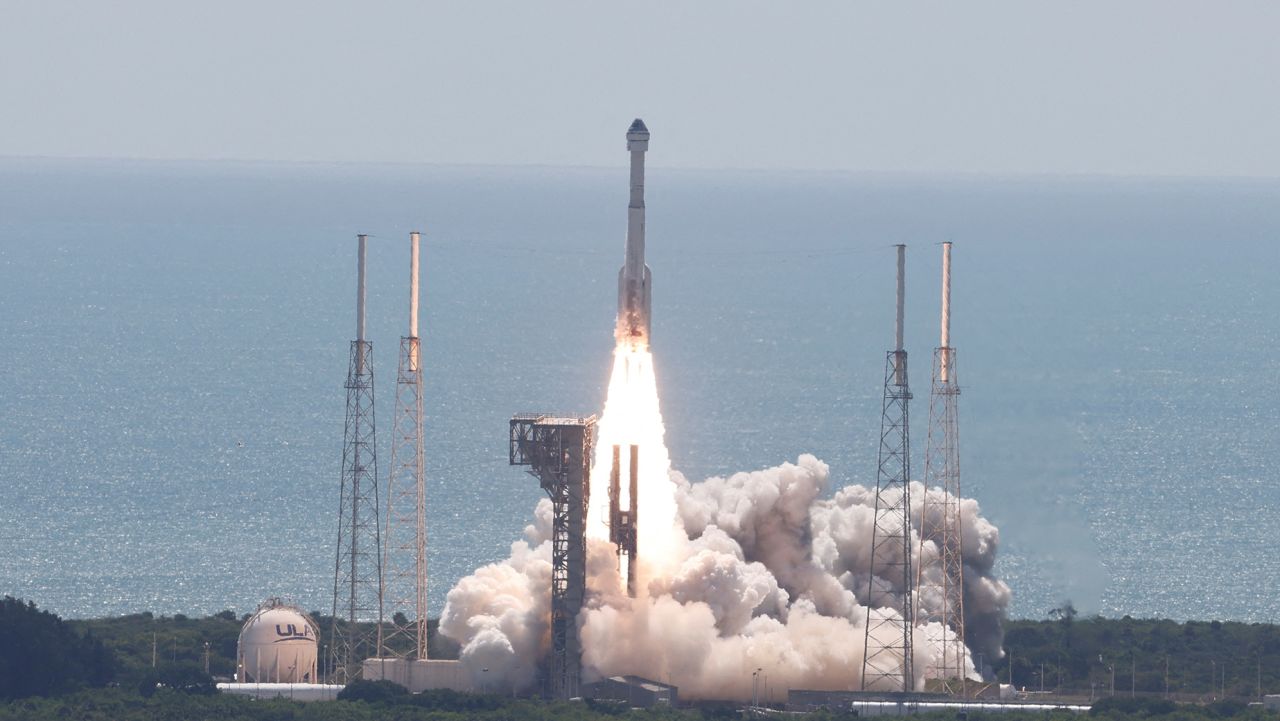 Boeing Starliner launching on a rocket