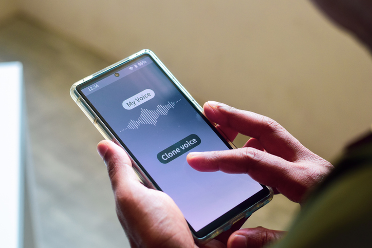 Abstract visualization of an AI voice wave