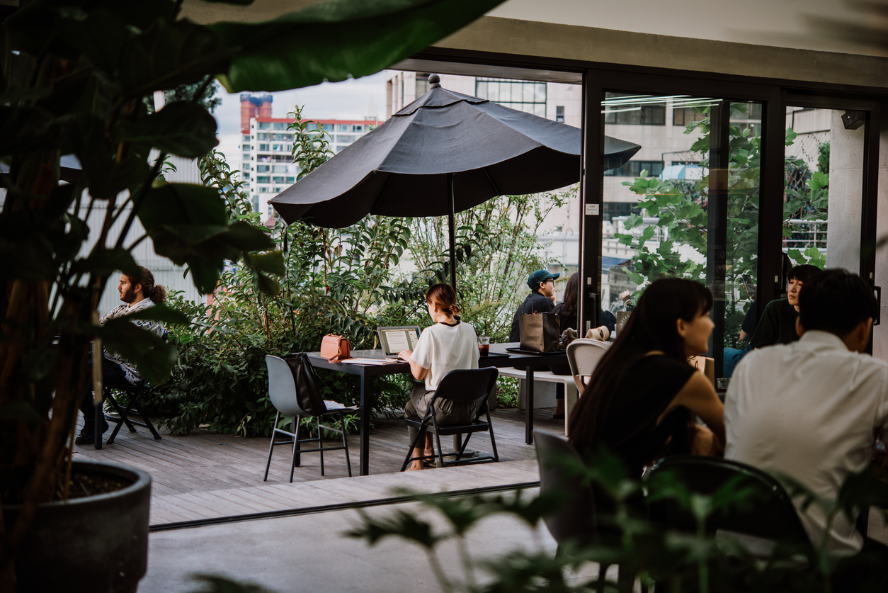 Vibrant street in Seoul